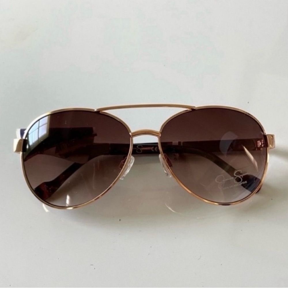 Jessica Simpson Brown Gold Aviator Sunglasses NWT